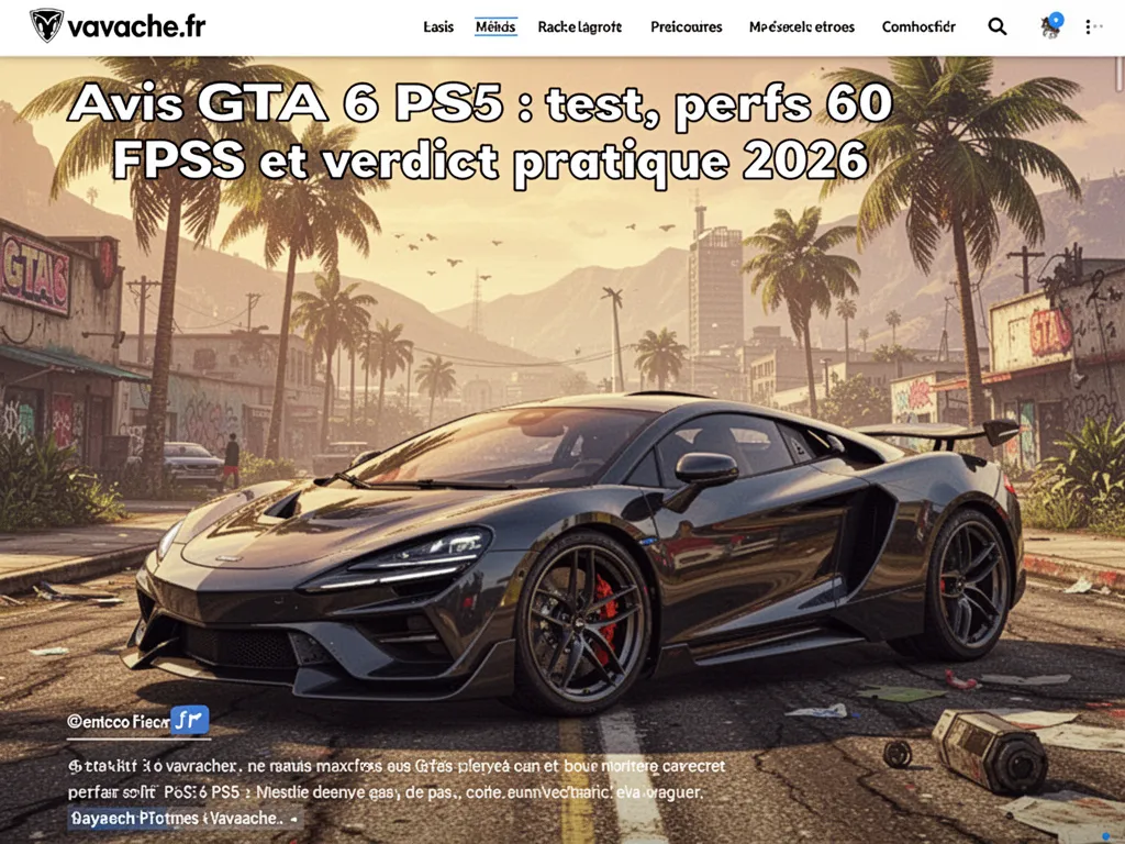 Avis GTA 6 PS5 : test, perfs 60 FPS et verdict pratique 2026