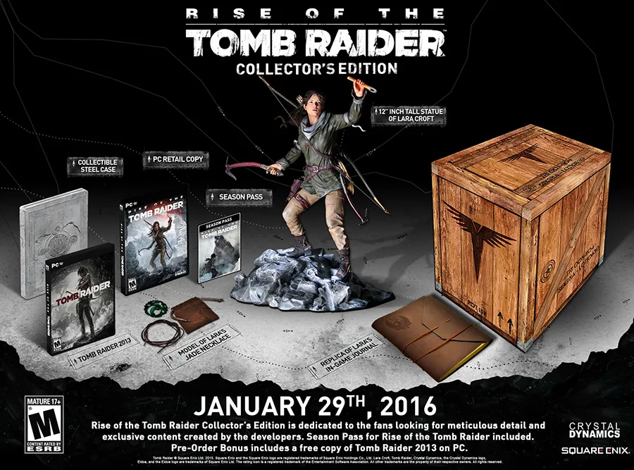 Rise of the Tomb Raider — édition collector : ce qu'elle contient et si ça vaut le coup